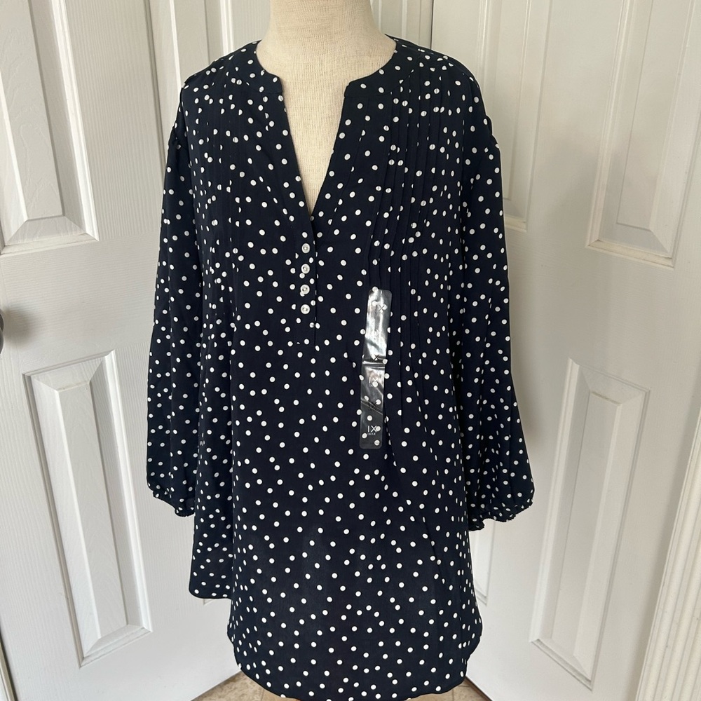 Tommy Hilfiger Blue Long Sleeve Boxy Blouse